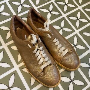 Frye Metallic Bronze Sneakers with White Laces